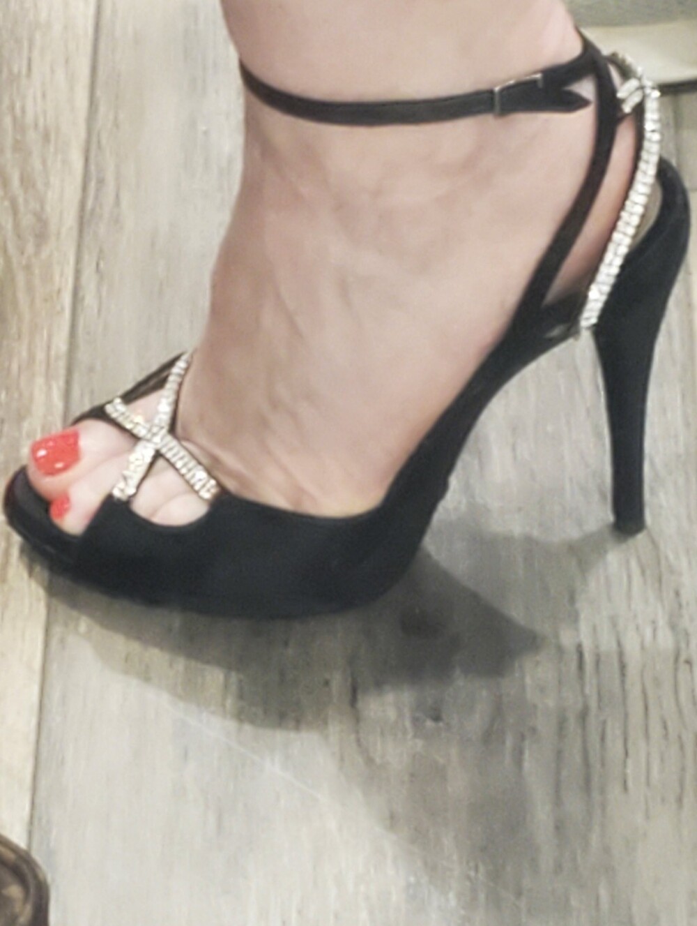 Dolce & Gabbana Black Rhinestone Strappy High Heel Sandals